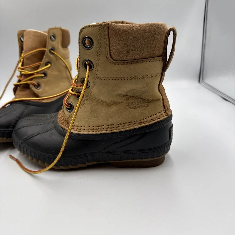 Sorel Waterproof Handmade Leather Duck  Lace-Up Rubber  unisex kids boots Size 2